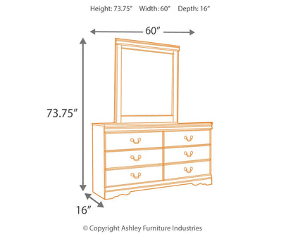 Huey Vineyard  Sleigh Headboard Bed With Mirrored Dresser