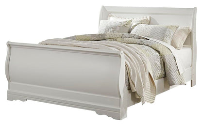 Anarasia  Sleigh Bed With Mirrored Dresser