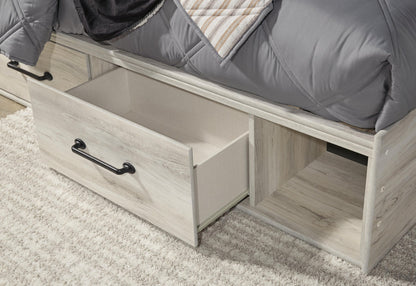 Cambeck  Panel Bed With 4 Storage Drawers With Mirrored Dresser