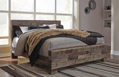 Derekson  Panel Bed With Mirrored Dresser