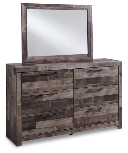 Derekson / Panel Headboard Bed With Mirrored Dresser