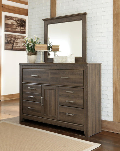 Juararo  Panel Bed With Mirrored Dresser