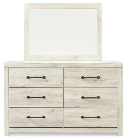 Cambeck  Panel Bed With Mirrored Dresser