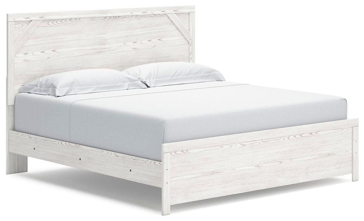 Gerridan  Panel Bed With Mirrored Dresser And Nightstand