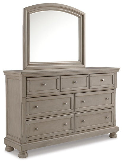 Lettner  Panel Bed With Mirrored Dresser