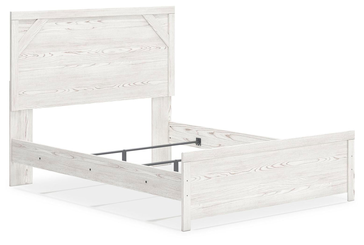 Gerridan  Panel Bed With Mirrored Dresser And Nightstand