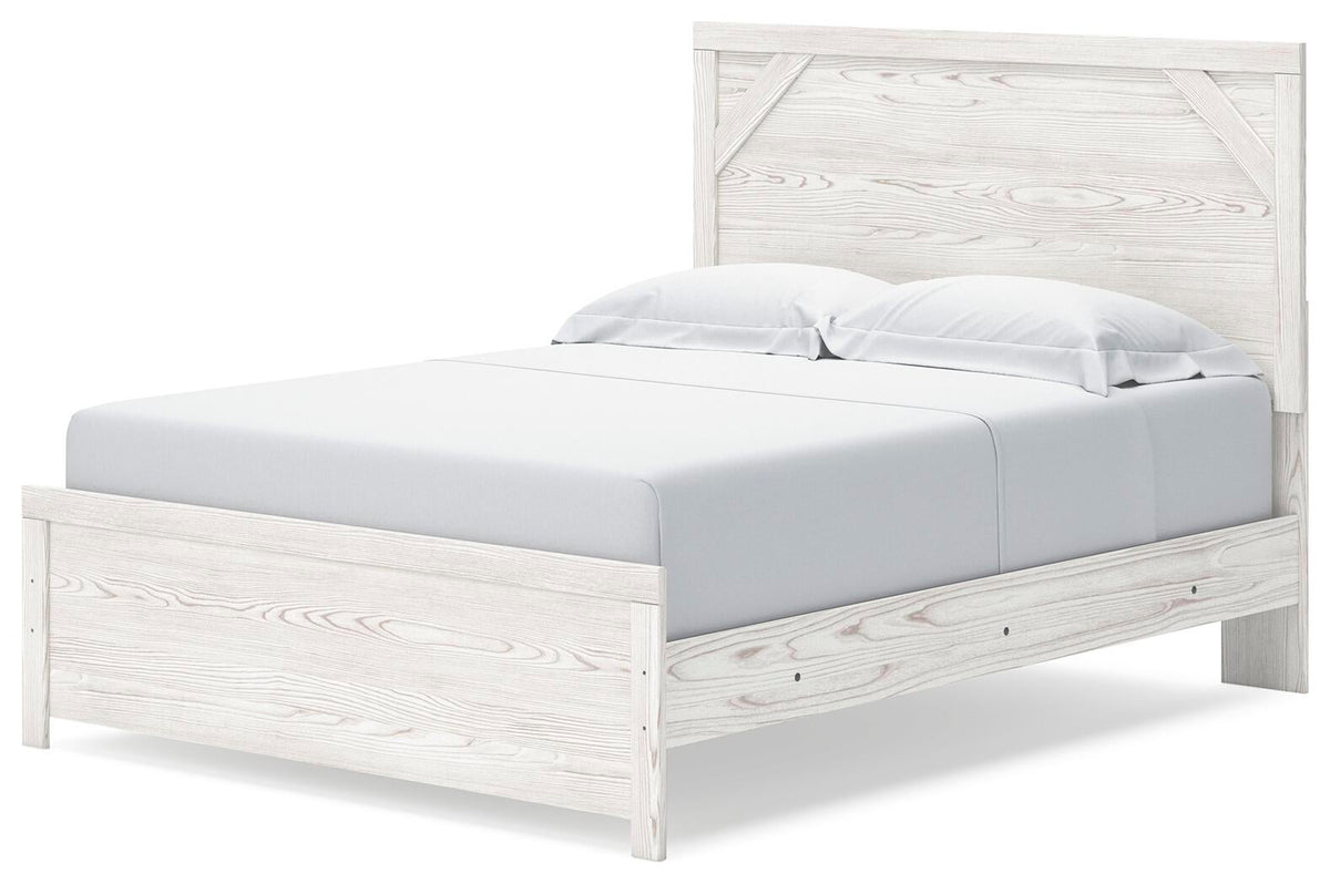 Gerridan  Panel Bed With Mirrored Dresser And Nightstand