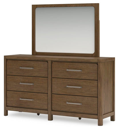 Cabalynn  Panel Bed With Storage With Mirrored Dresser