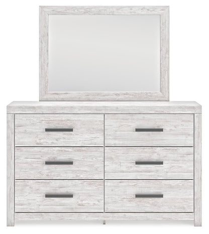 Cayboni  Panel Bed With Mirrored Dresser And Nightstand