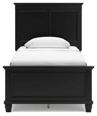 Lanolee  Panel Bed With Mirrored Dresser