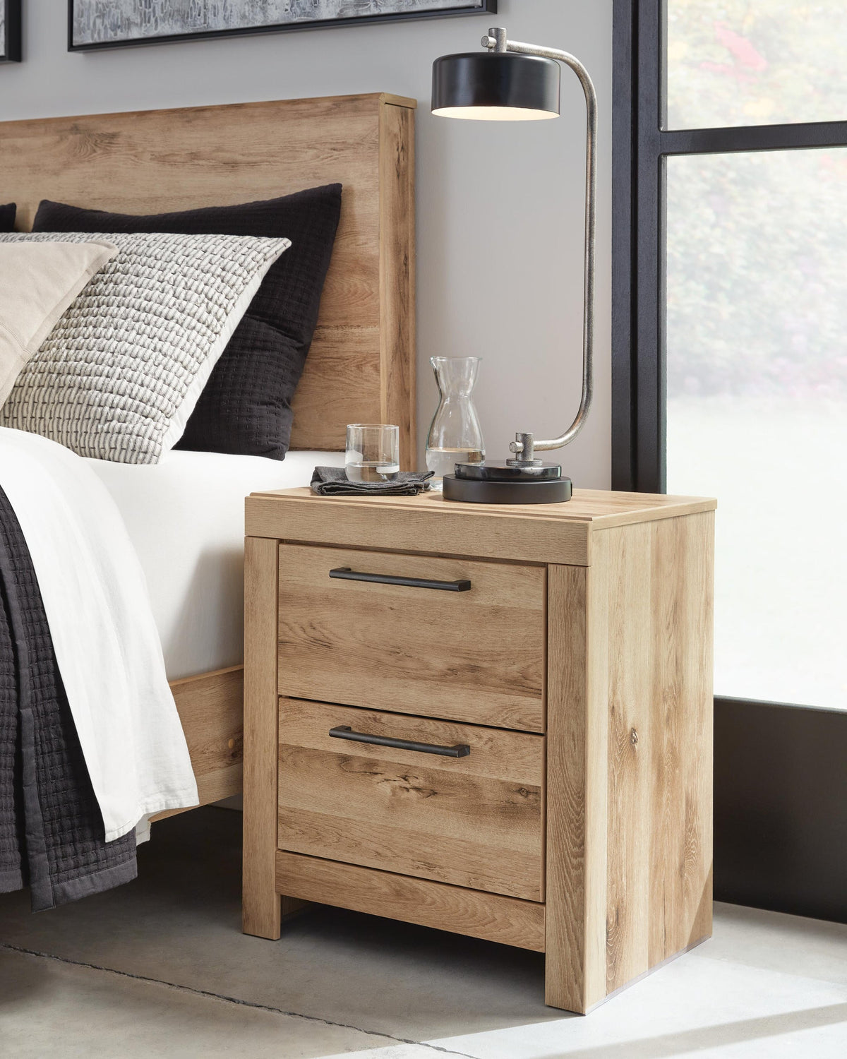 Hyanna  Panel Headboard, Dresser, Mirror And Nightstand