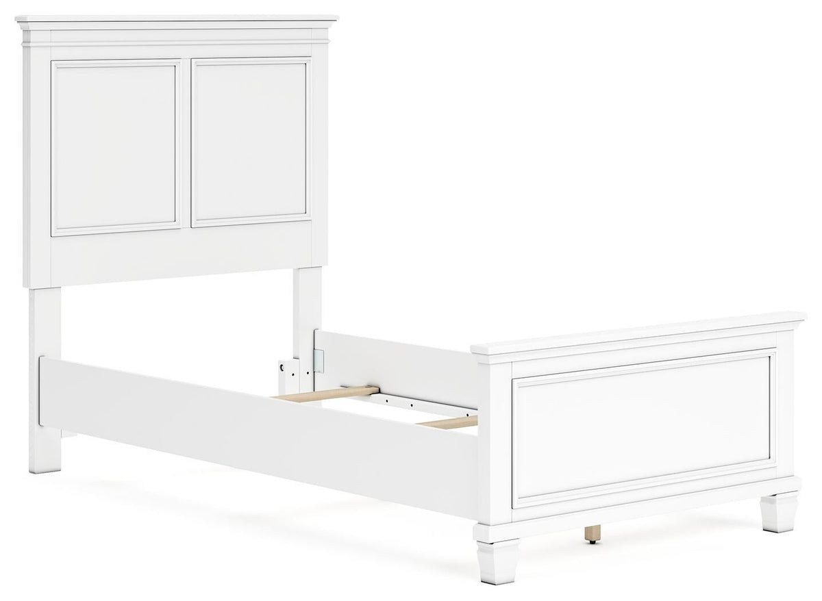 Fortman  Panel Bed With Mirrored Dresser And Nightstand