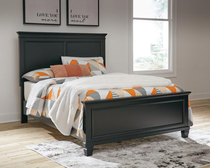 Lanolee  Panel Bed With Mirrored Dresser
