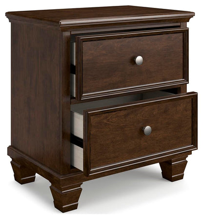 Danabrin  Panel Bed With Mirrored Dresser And Nightstand