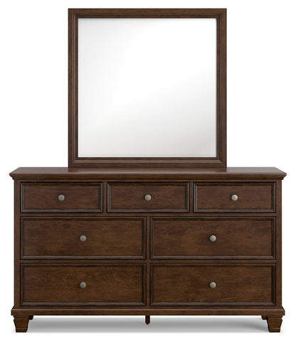Danabrin  Panel Bed With Mirrored Dresser