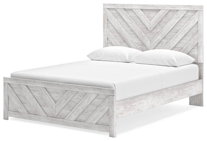 Cayboni  Panel Bed With Mirrored Dresser