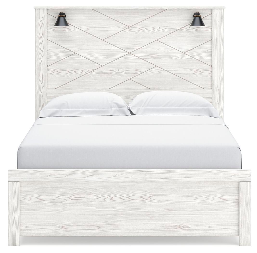 Gerridan  Panel Bed With Mirrored Dresser
