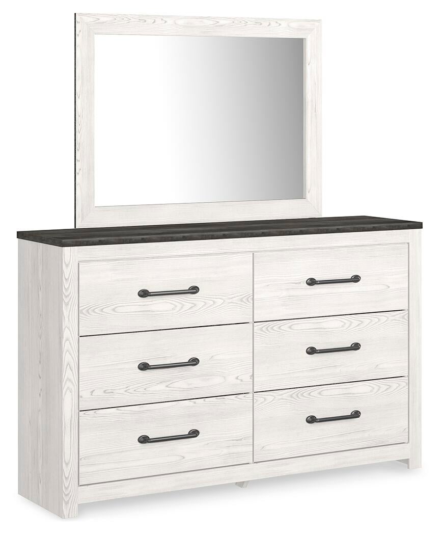 Gerridan  Panel Bed With Mirrored Dresser