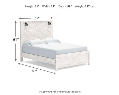 Gerridan  Panel Bed With Mirrored Dresser