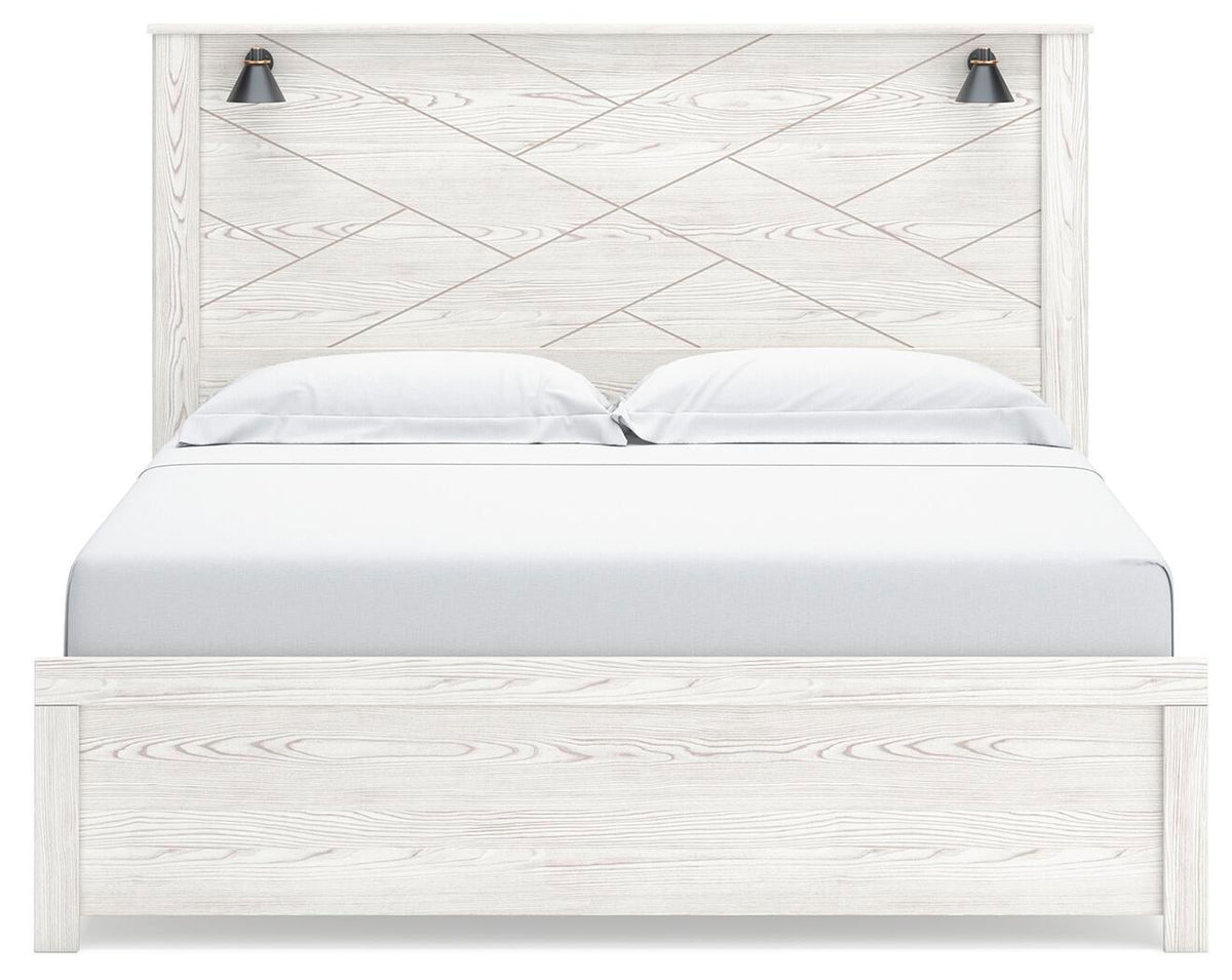 Gerridan  Panel Bed With Mirrored Dresser