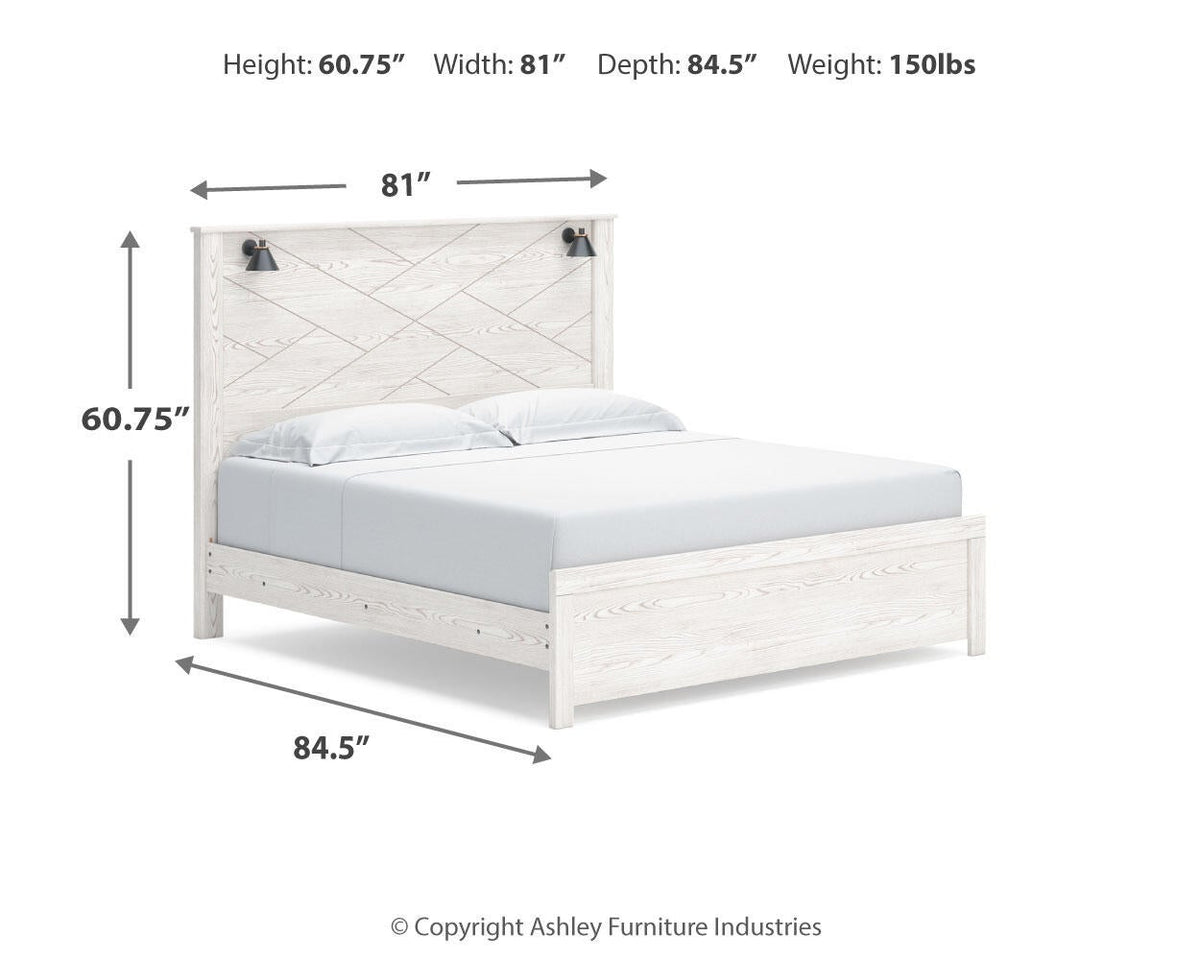 Gerridan  Panel Bed With Mirrored Dresser