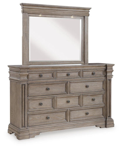 Blairhurst  Panel Bed With Mirrored Dresser