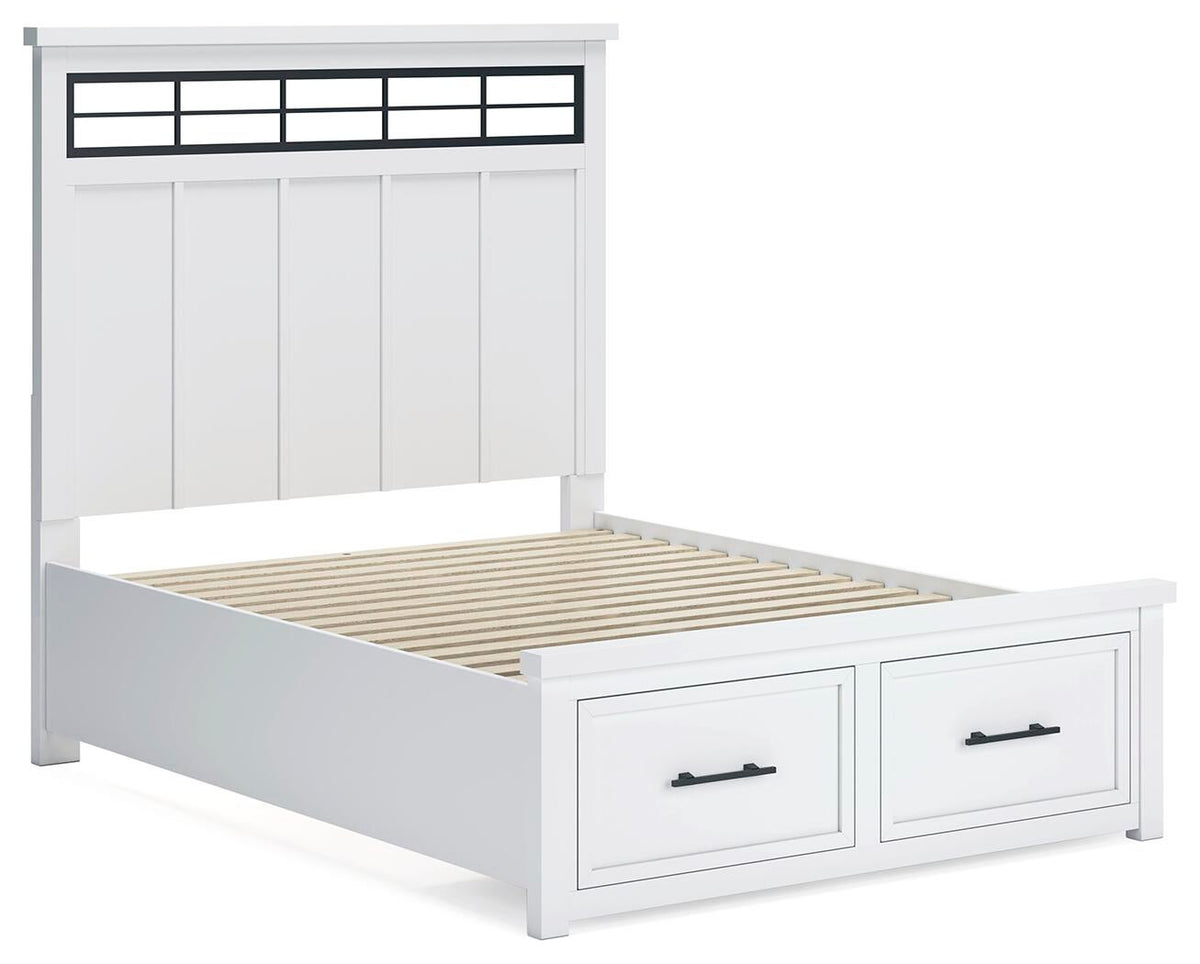 Ashbryn  Panel Storage Bed, Dresser, Mirror And Nightstand