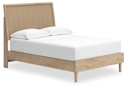 Cielden  Panel Bed With Mirrored Dresser And Nightstand