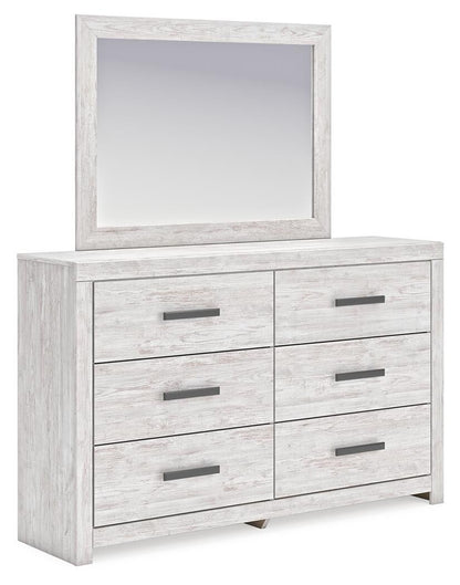 Cayboni  Panel Bed With Mirrored Dresser And Nightstand