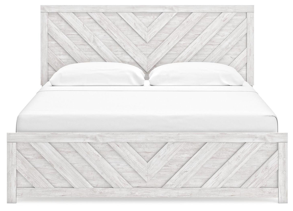 Cayboni  Panel Bed With Mirrored Dresser