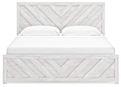 Cayboni  Panel Bed With Mirrored Dresser