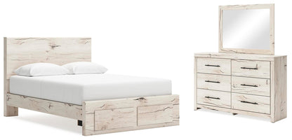 Lawroy  Panel Storage Bed, Dresser And Mirror