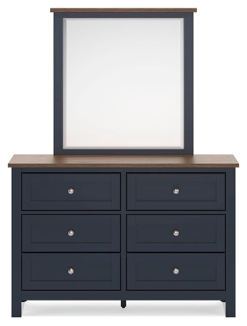 Landocken  Panel Bed, Dresser, Mirror And Nightstand