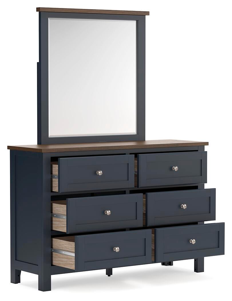 Landocken  Panel Bed, Dresser, Mirror And Nightstand