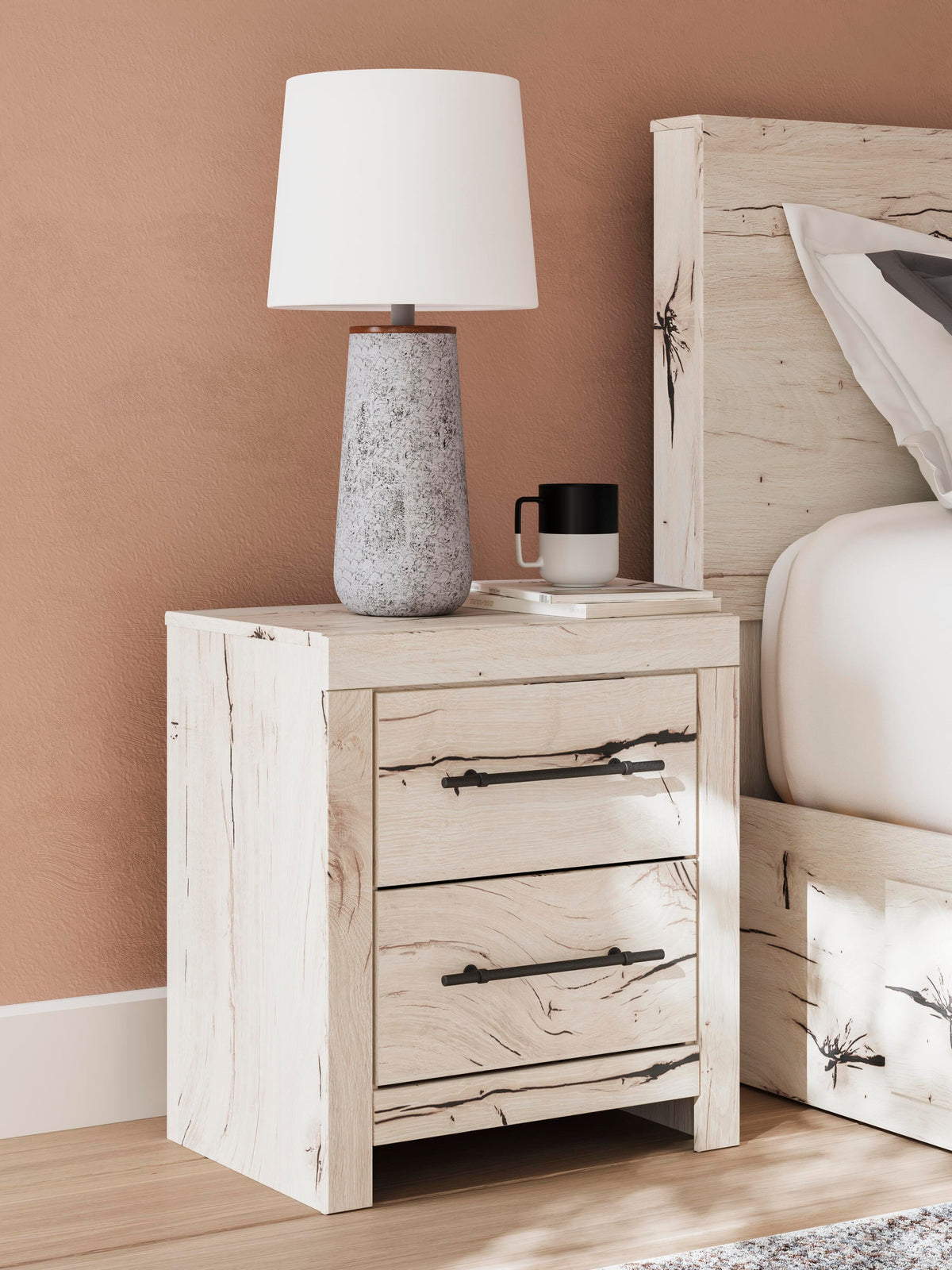 Lawroy  Panel Bed With Storage, Dresser, Mirror And Nightstand
