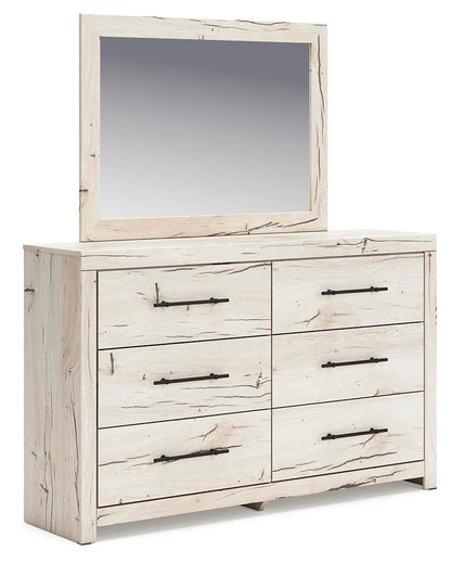 Lawroy  Panel Bed With Storage, Dresser, Mirror And Nightstand