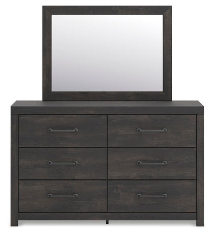 Delmorta  Panel Bed, Dresser, Mirror And Nightstand