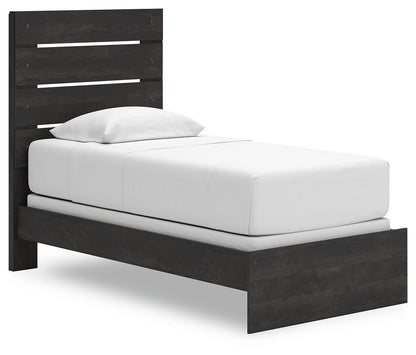 Delmorta  Panel Bed, Dresser, Mirror And Nightstand