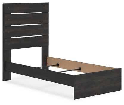 Delmorta  Panel Bed, Dresser, Mirror And Nightstand