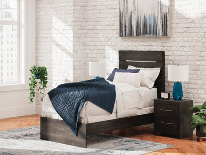 Delmorta  Panel Bed, Dresser, Mirror And Nightstand