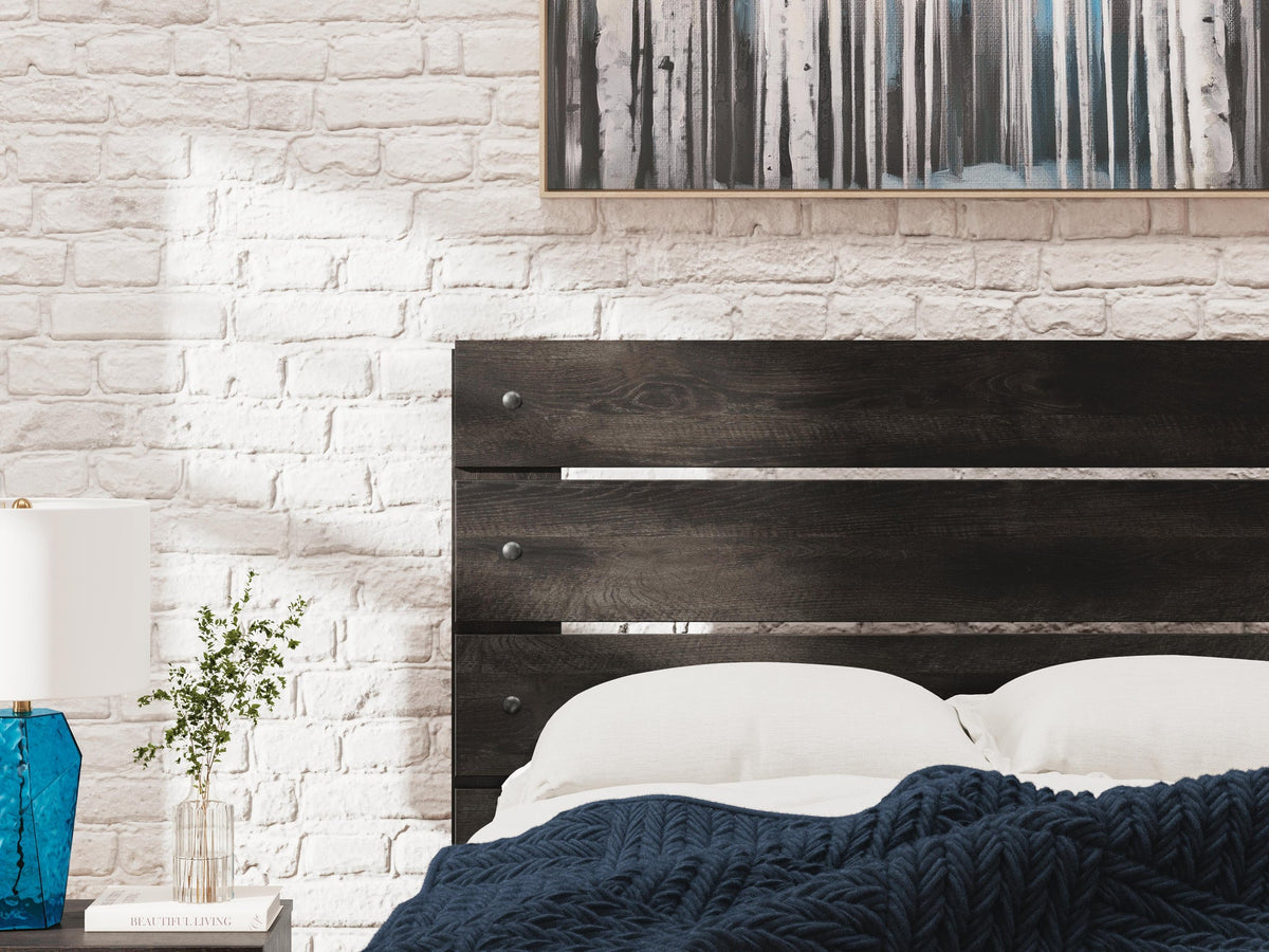 Delmorta  Panel Bed, Dresser, Mirror And Nightstand