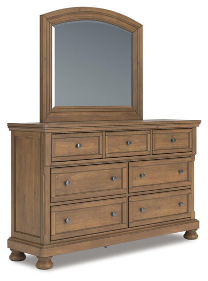 Vandenmore California  Storage Sleigh Bed With Mirrored Dresser And Nightstand