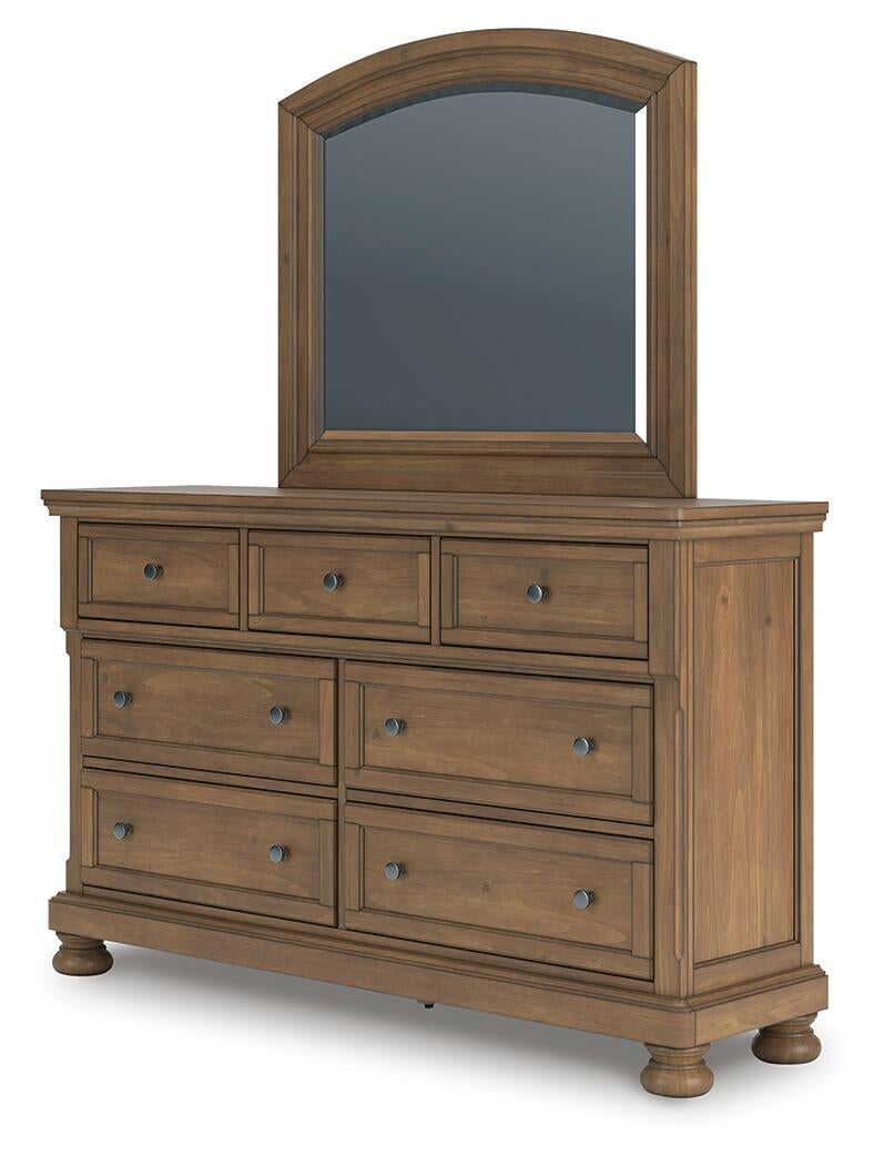 Vandenmore California  Storage Sleigh Bed With Mirrored Dresser And Nightstand