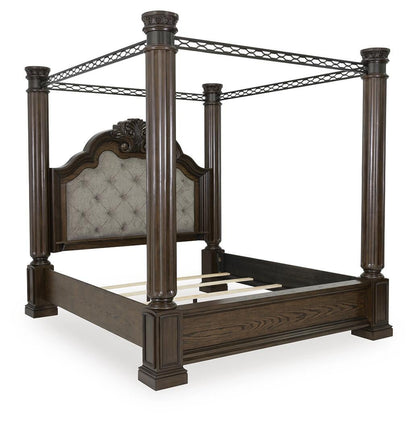 Maylee  Canopy Bed, Dresser And Mirror