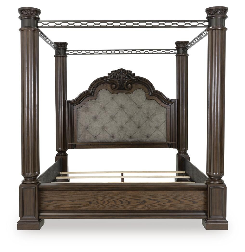 Maylee  Canopy Bed, Dresser And Mirror