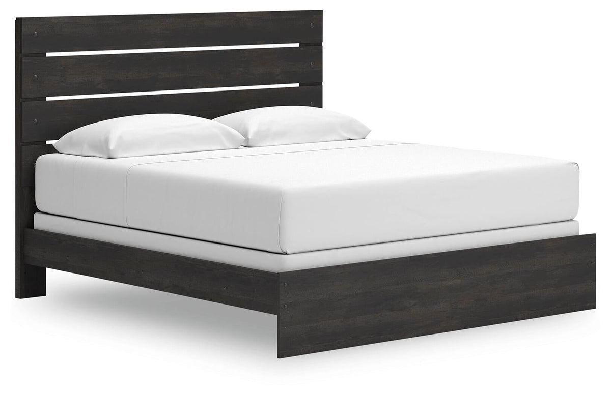 Delmorta  Panel Bed, Dresser And Mirror