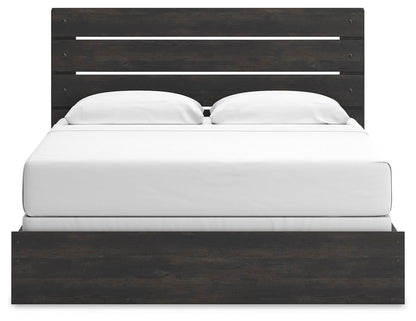 Delmorta  Panel Bed, Dresser And Mirror