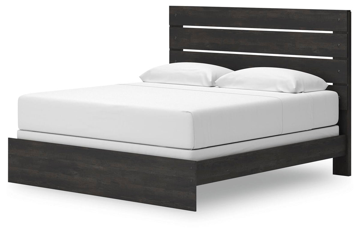 Delmorta  Panel Bed, Dresser And Mirror