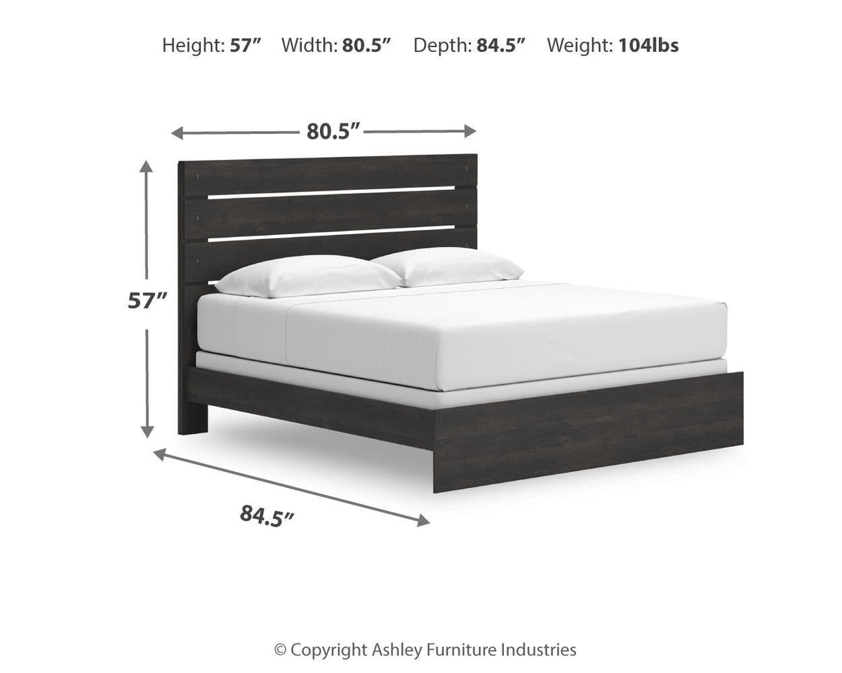 Delmorta  Panel Bed, Dresser And Mirror