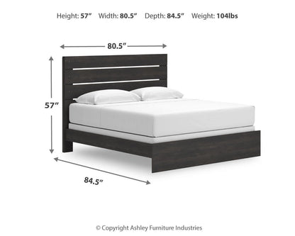 Delmorta  Panel Bed, Dresser And Mirror